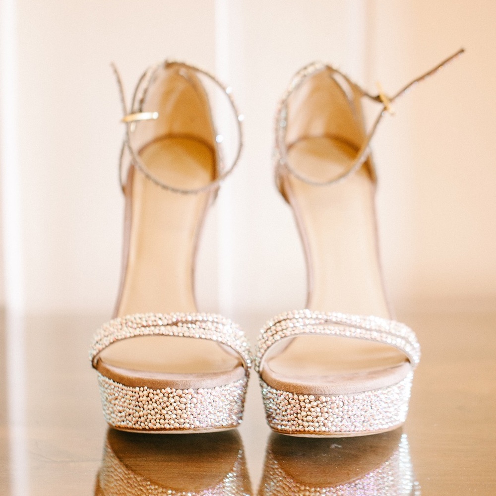 CUSTOM RHINESTONED STUART WEITZMAN HEELS 6.5